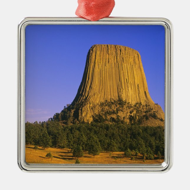 Devils Tower National Monument in Wyoming Metal Ornament (Front)