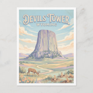 Devils Tower National Monument Sundance Wyoming Postcard