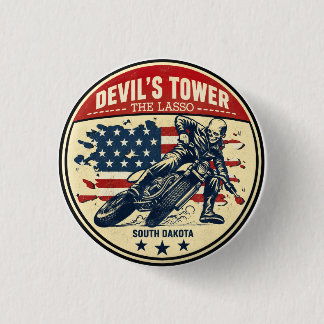 Devil's Tower Road - the lasso Motorcycle road tri 1 Inch Round Button