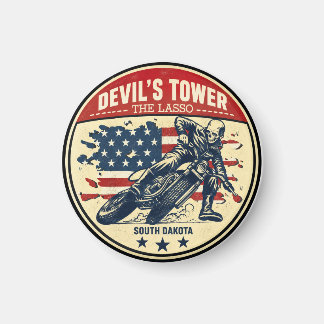 Devil's Tower Road - the lasso Motorcycle road tri Magnet