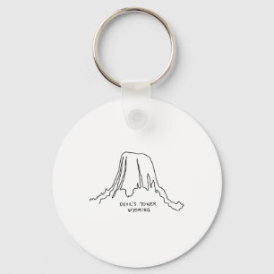 Devil's Tower Tee Wyoming Cowboy State National Pa Keychain
