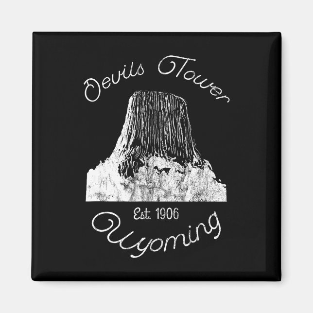 Devils Tower Wyoming National Monument Retro Vinta Magnet (Front)