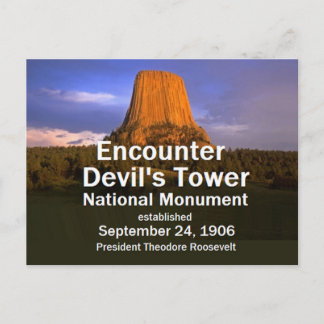 Devil's Tower WYOMING Postcard