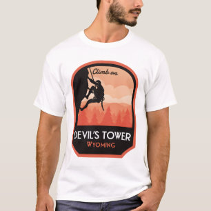 Devils Tower Wyoming Rock Climbing Active T-Shirt