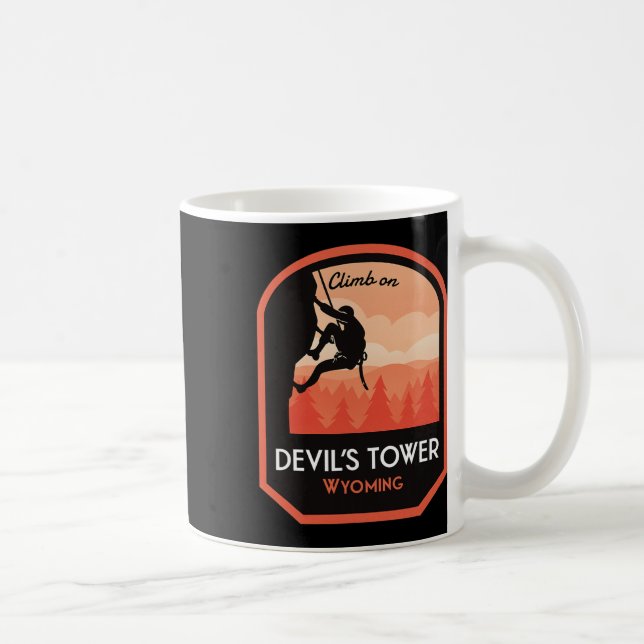Devils Tower Wyoming Rock Climbing  Coffee Mug (Right)