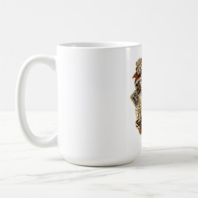 Devils Work Sly Fox Tarot Card Tattoo Flash Mystic Coffee Mug (Left)