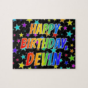 "DEVIN" First Name, Fun "HAPPY BIRTHDAY" Jigsaw Puzzle