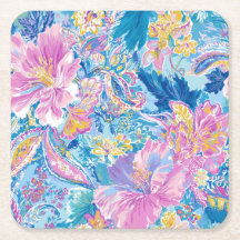 Devina Lily - Anenome Collette Square Coaster