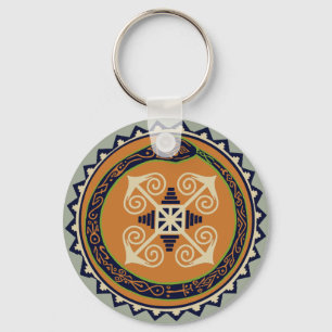 Devine Fire Wheel with Ouroboros Snake VooDoo Keychain