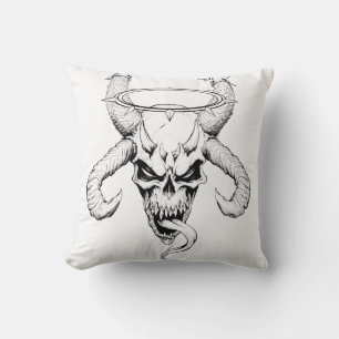 Devine Skull of Death White Throw Pillow