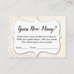 Devinez Combien ? Carte de jeu White with Gold Con