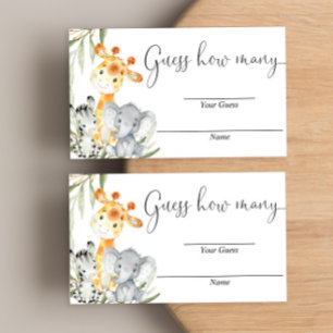 Devinez combien de cartes safari animaux mignons v