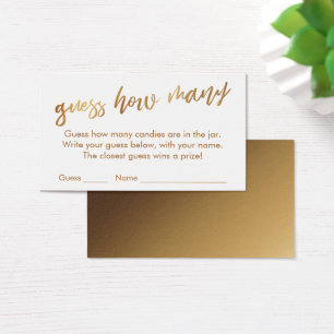 Devinez combien de Gold & White Game Card