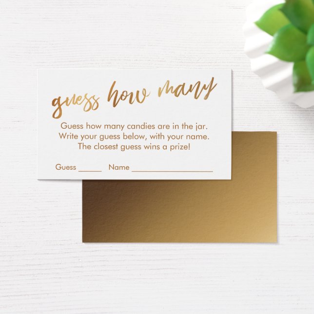 Devinez combien de Gold & White Game Card (Bureau)
