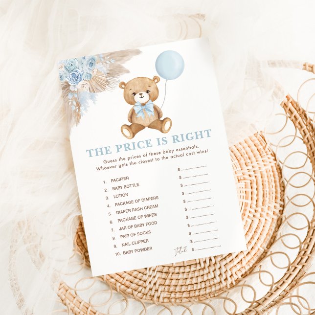Devinez le bon prix Baby shower carte de jeu (Créateur téléchargé)