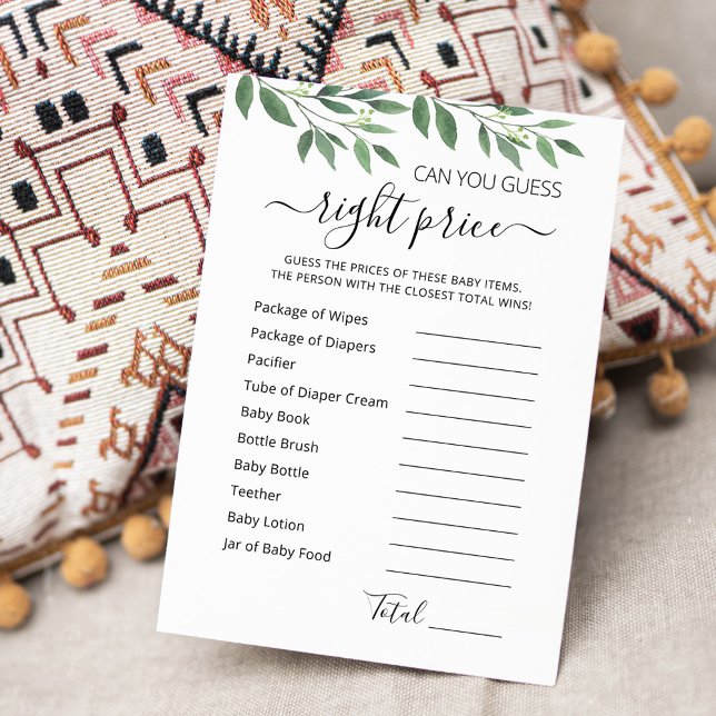 Devinez prix jeu Baby shower partie Carte (Créateur téléchargé)