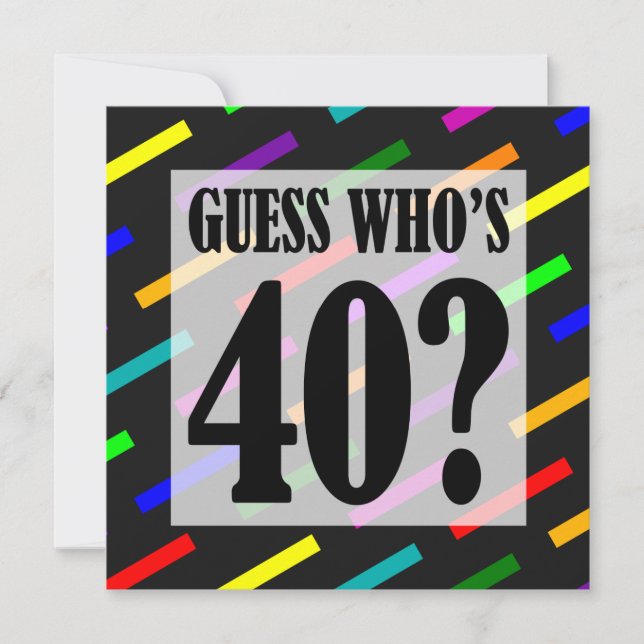 Devinez qui a 40 invitations de fête d'anniversair (Devant)