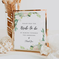 DEVON Address the Envelope Bridal Shower Sign