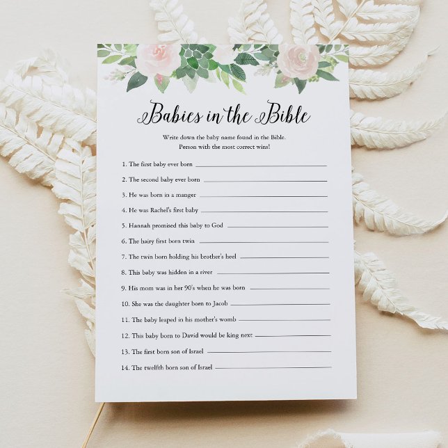 DEVON Babies In The Bible Baby Shower Game Card (Creator Uploaded)