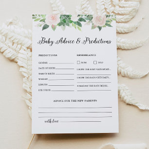 DEVON Baby Shower Advice And Predictions Card
