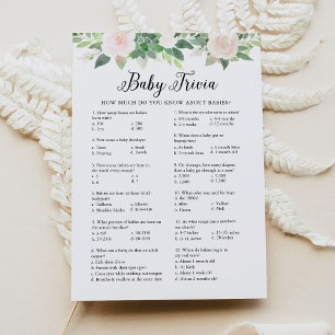 DEVON Baby Trivia Greenery Baby shower Carte de je