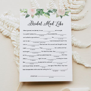 DEVON Bridal Shower Libs, Fill in the Blanks Game Invitation