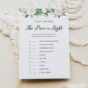 DEVON Devine le bon prix Baby shower carte de jeu