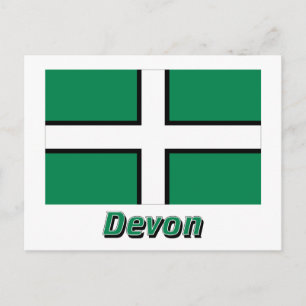 Devon Flag with Name Postcard