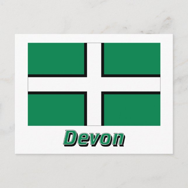 Devon Flag with Name Postcard (Front)