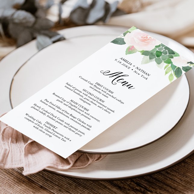 DEVON Green Blush Florals Menu (Créateur téléchargé)