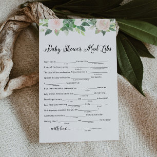 DEVON Greenery Baby Shower Libs Game Card