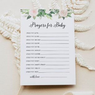 DEVON Greenery Prayers For Baby Shower Advice Card