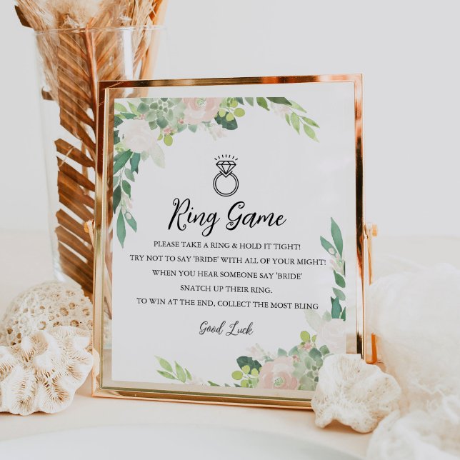 DEVON Greenery Ring Game Don't Say Bride Sign (Creator Uploaded)