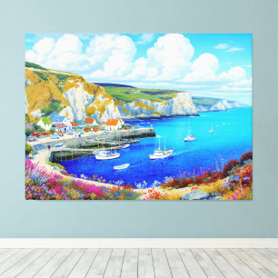 "Devon Harbour Dreamscape" – An English Seascape Canvas Print