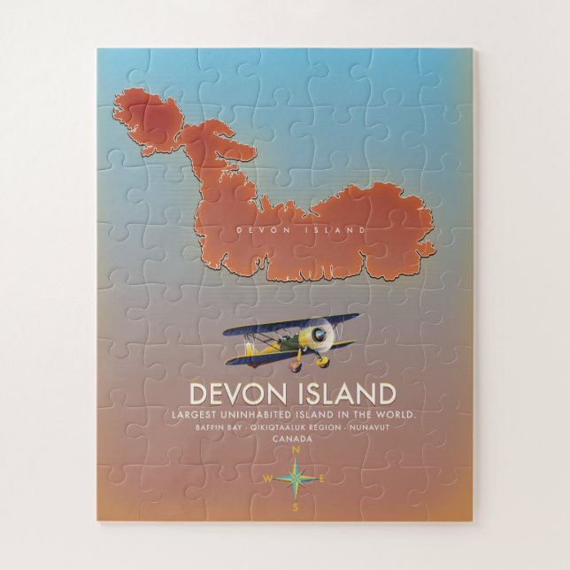 Devon island, canada map jigsaw puzzle (Vertical)