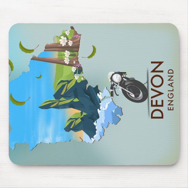 Devon Map Travel poster Mouse Pad (Front)