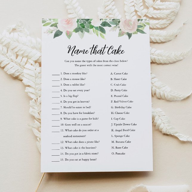 DEVON Name That Cake Bridal Shower Game Card (Creator Uploaded)