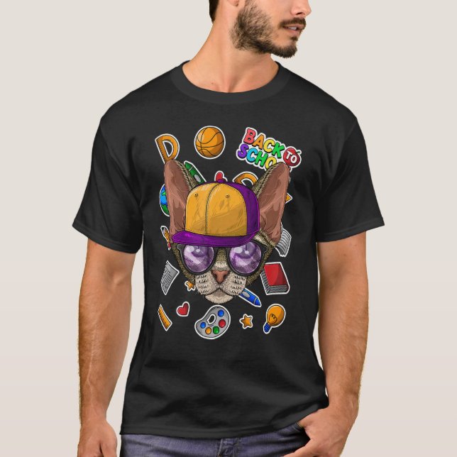 Devon Rex Back To School First Day Of School Cat T-Shirt (Front)