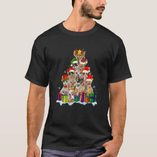 Devon Rex Cat Christmas Santa Hat Xmas Tree Pajam T-Shirt