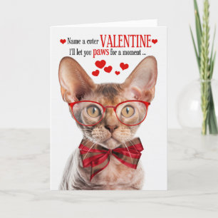 Devon Rex Cat Feline Humour Valentine's Day Holiday Card