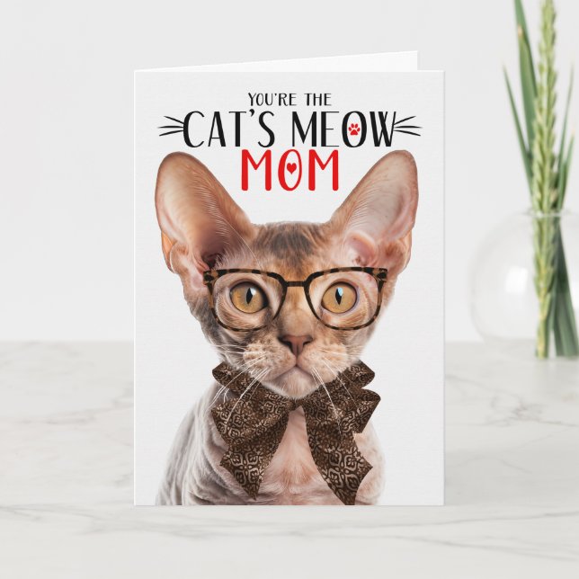 Devon Rex Cat for Mom on Mother's Day Holiday Card (Front)