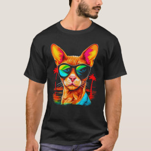 Devon Rex Cat Summer Party T-Shirt