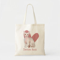 Devon Rex Cat Watercolor Kitty Pink Heart