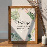 DEVON Succulent Bridal Shower Welcome 18x24