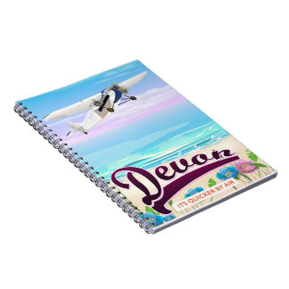 Devon vintage flight travel poster notebook
