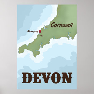 Devon vintage travel poster
