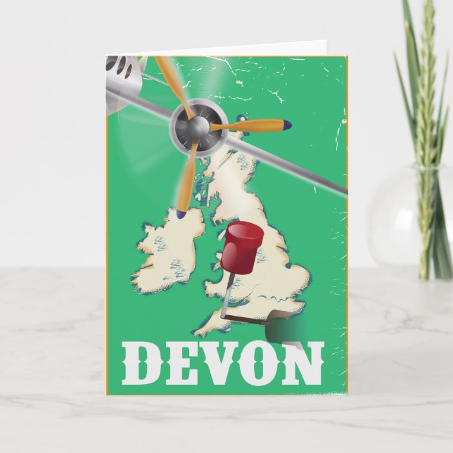 Devon vintage travel poster holiday card (Front)
