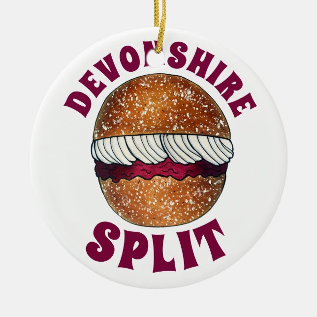Devonshire Split British Pastry Pastries UK Baking Ceramic Ornament (Front)
