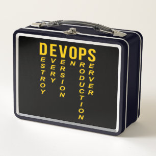 Devops Definition Technical Computer IT Programmer Metal Lunch Box