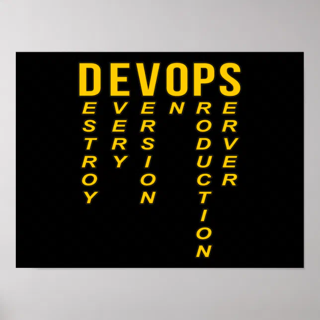 Devops Definition Technical Computer IT Programmer Poster | Zazzle